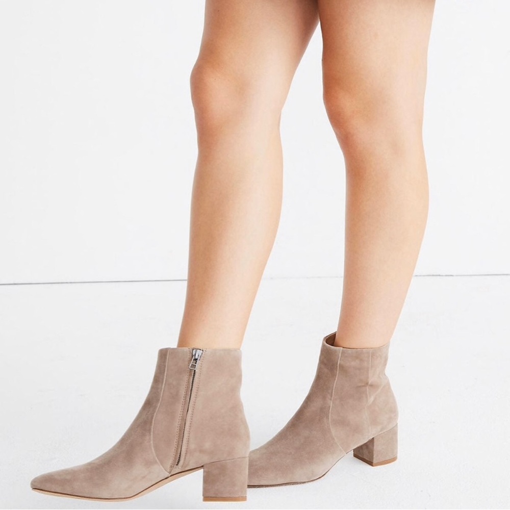 Gray Madewell Suede Jada Ankle Boots Size 8.5 EUC